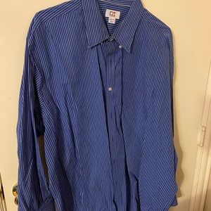Cutter & Buck men blue pinstripe long sleeve 3X